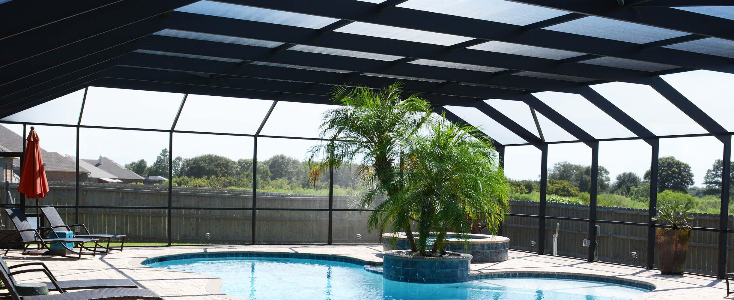 A screened pool enclosure with an aluminum frame, the kind of work Projqt is built to help manage